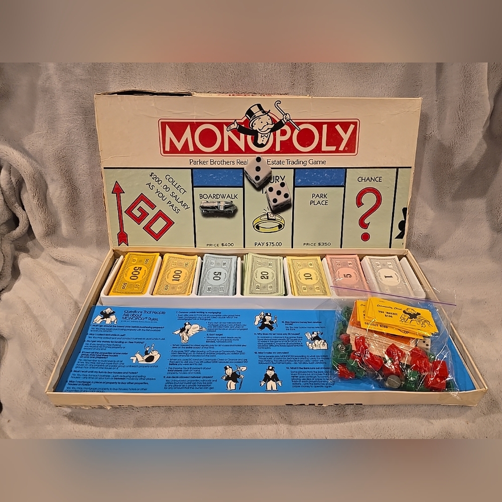 Monopoly Parker Brothers Real Estate Trading Board Game Classic Edition Complete